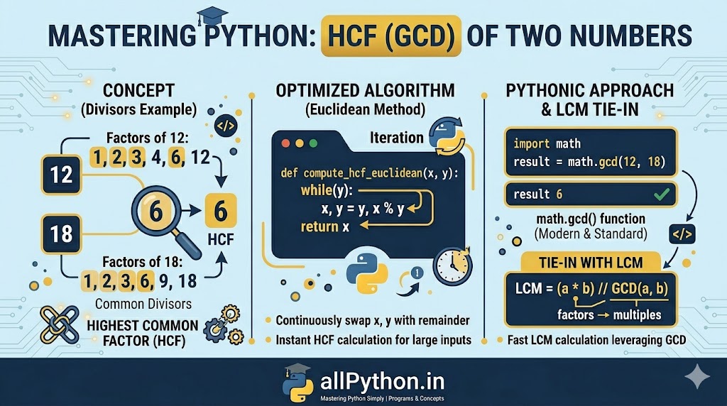 Program to calculate HCF of two numbers
