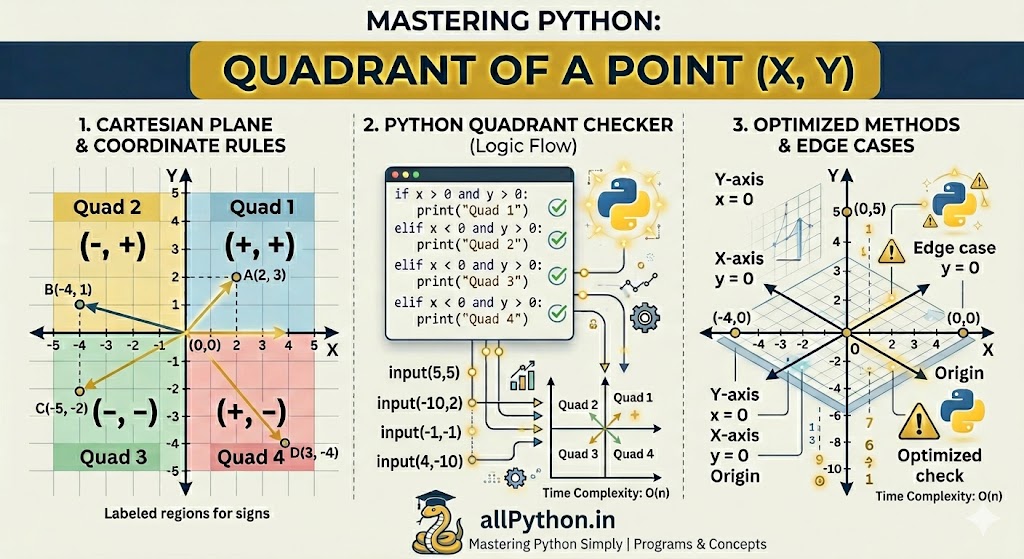 Program to find the Quadrant of a point